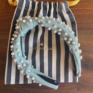 Lele Sadoughi Mint Woven Pearl Headband